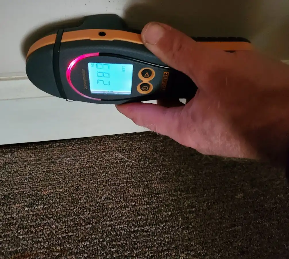 Moisture detection at baseboard during Mold Inspection & Testing in Tooele